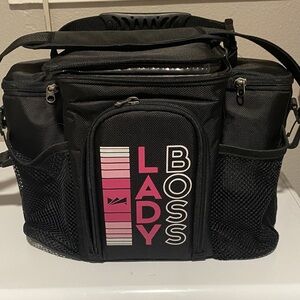 Black and Pink Insulated Meal Prep Bag
